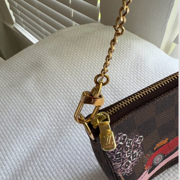 Louis Vuitton Mini Pochette Christmas 2019 Paris Damier Ebene Limited Edition - Picture 6 of 7